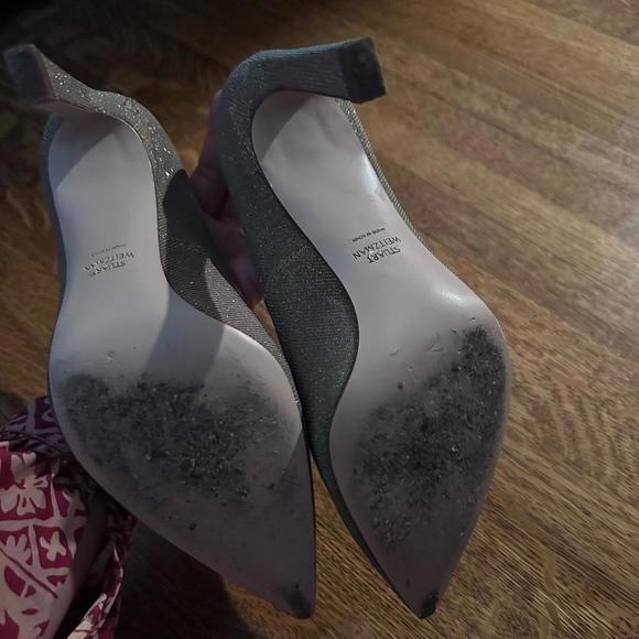 Stuart weitzman sparkle pumps. Color changes with light:pink, green, gold/silver - Picture 3 of 7